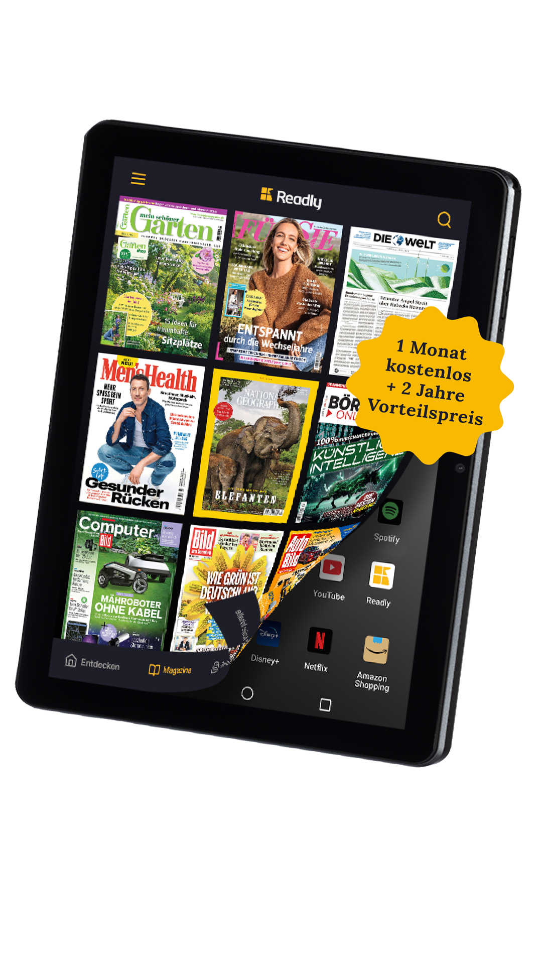 Readly Reader | Android 12 Tablet + Deutschlands größter digitaler Kiosk