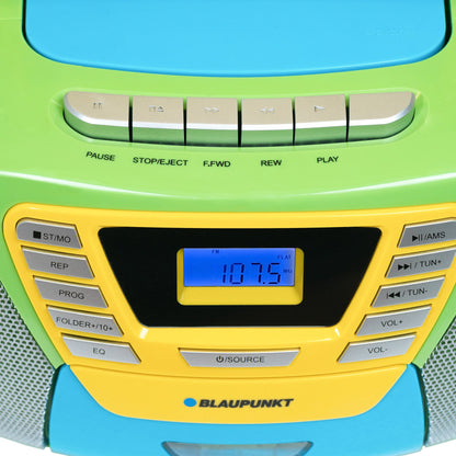 Blaupunkt Boombox B120  - CD Player für Kinder mit Radio, Kassettendeck, USB und Bluetooth