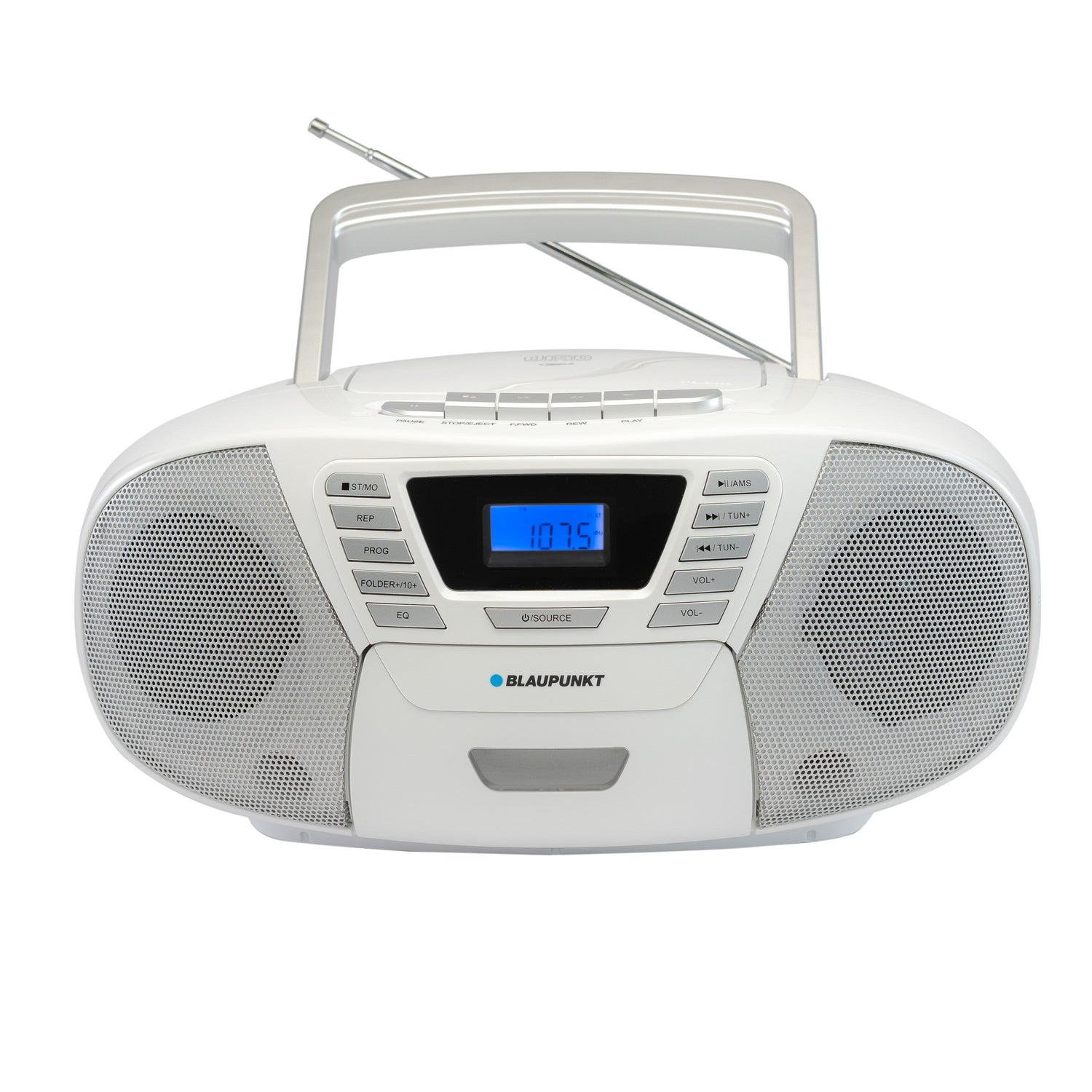Blaupunkt B 120 MC tragbarer Kinder CD Player mit Bluetooth | Kassettenrekorder Kinder | Hörbuch Funktion | CD-Player mit USB | kleines CD-Radio | Aux In | PLL UKW Radio | Radio mit CD Spieler | Weiß